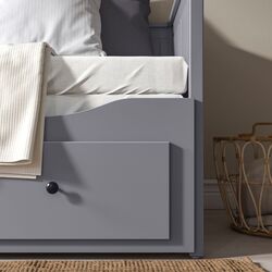 Pat extensibil Ikea Hemnes Afjall 80x200 (Gri/Ferma) Thumb