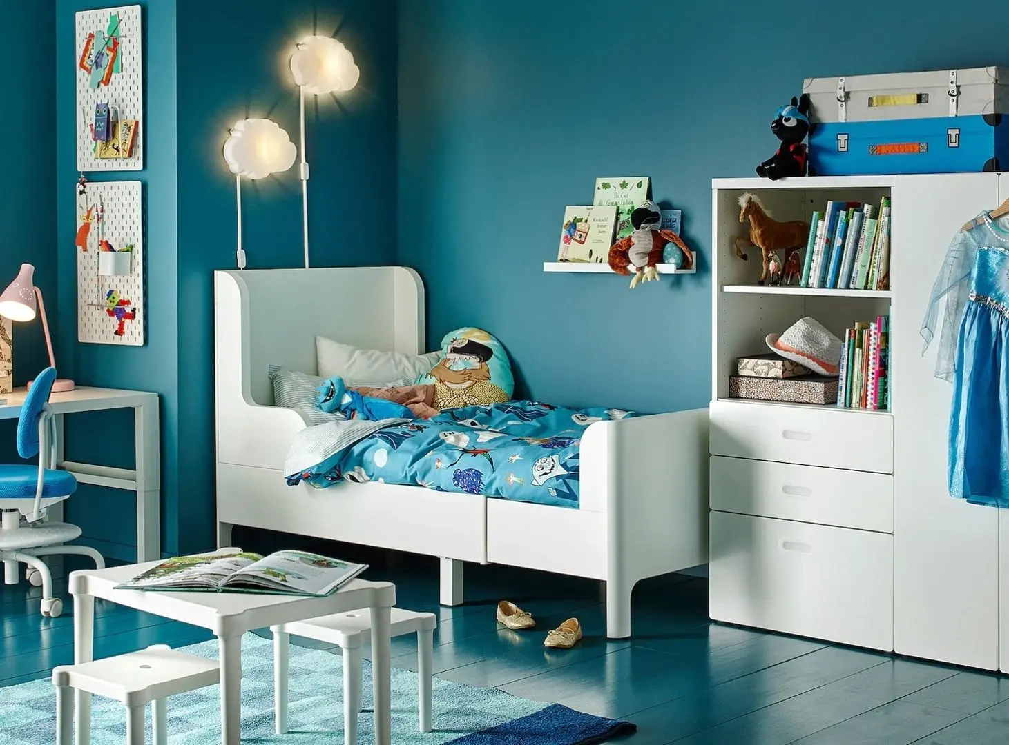 Кровать раздвижная Ikea Busunge 80x200 (Белый)