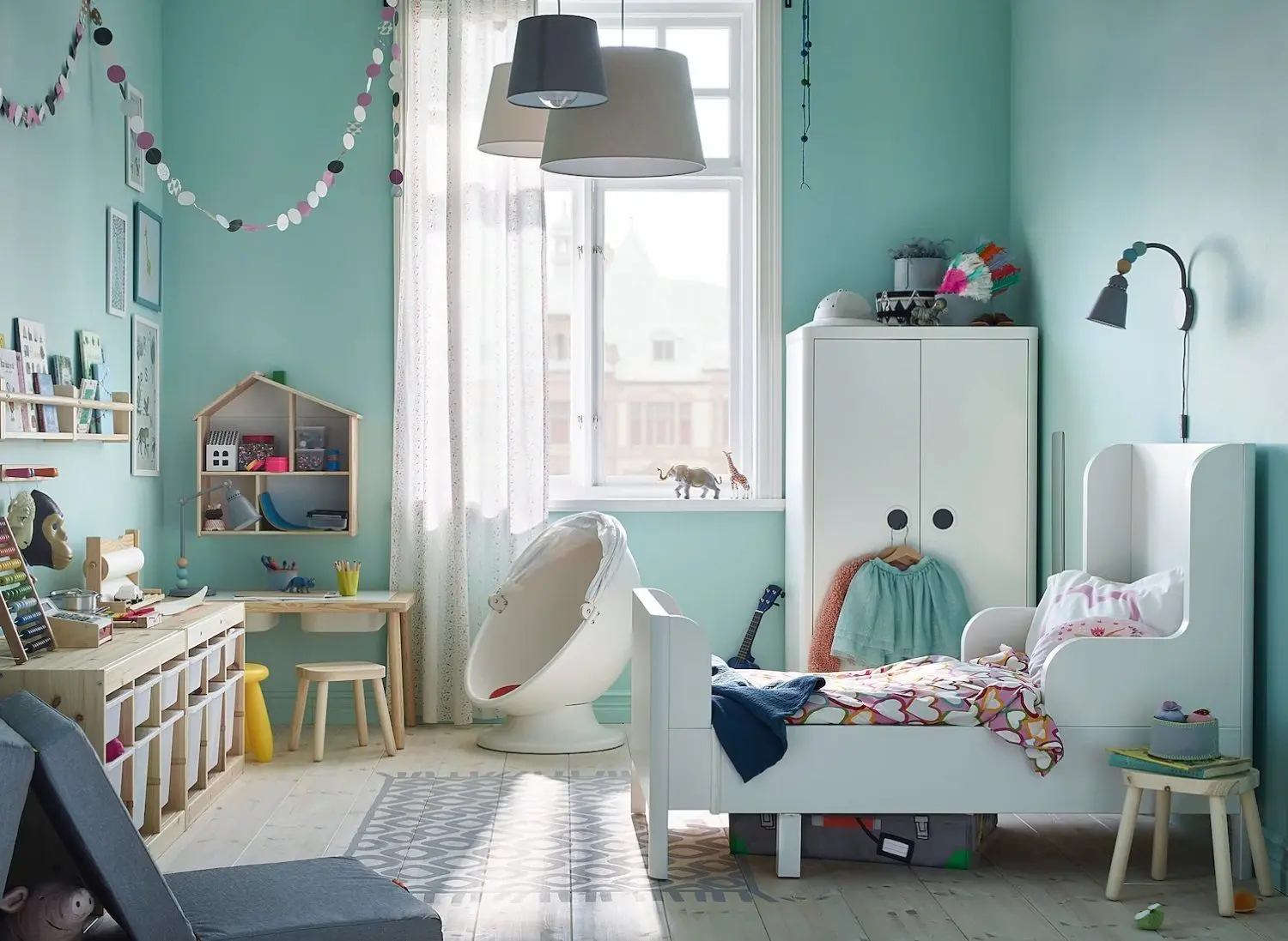 Кровать раздвижная Ikea Busunge 80x200 (Белый)