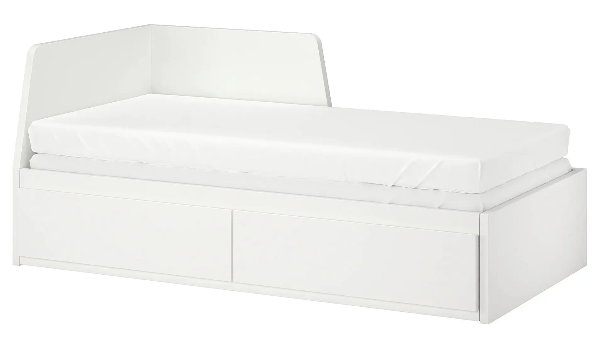 Pat extensibil Ikea Flekke 2 sertare 80x200 (Alb)