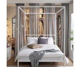 Кровать с балдахином Ikea Vitarna 140x200 (Белый)