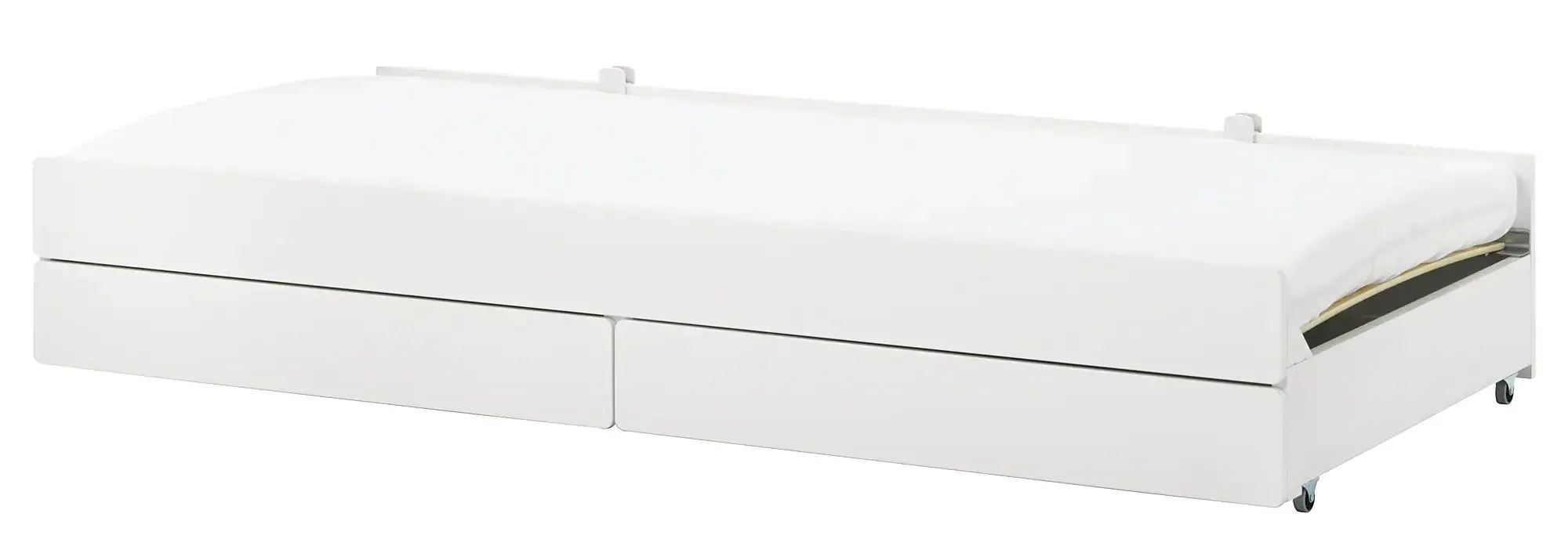 Pat retractabil Ikea Slakt cu cutii depozitare 90x200 (Alb)