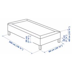 Baza Ikea Lyngor/Burfjord cu picioare 90x200 20cm (Gri Inchis) Thumb