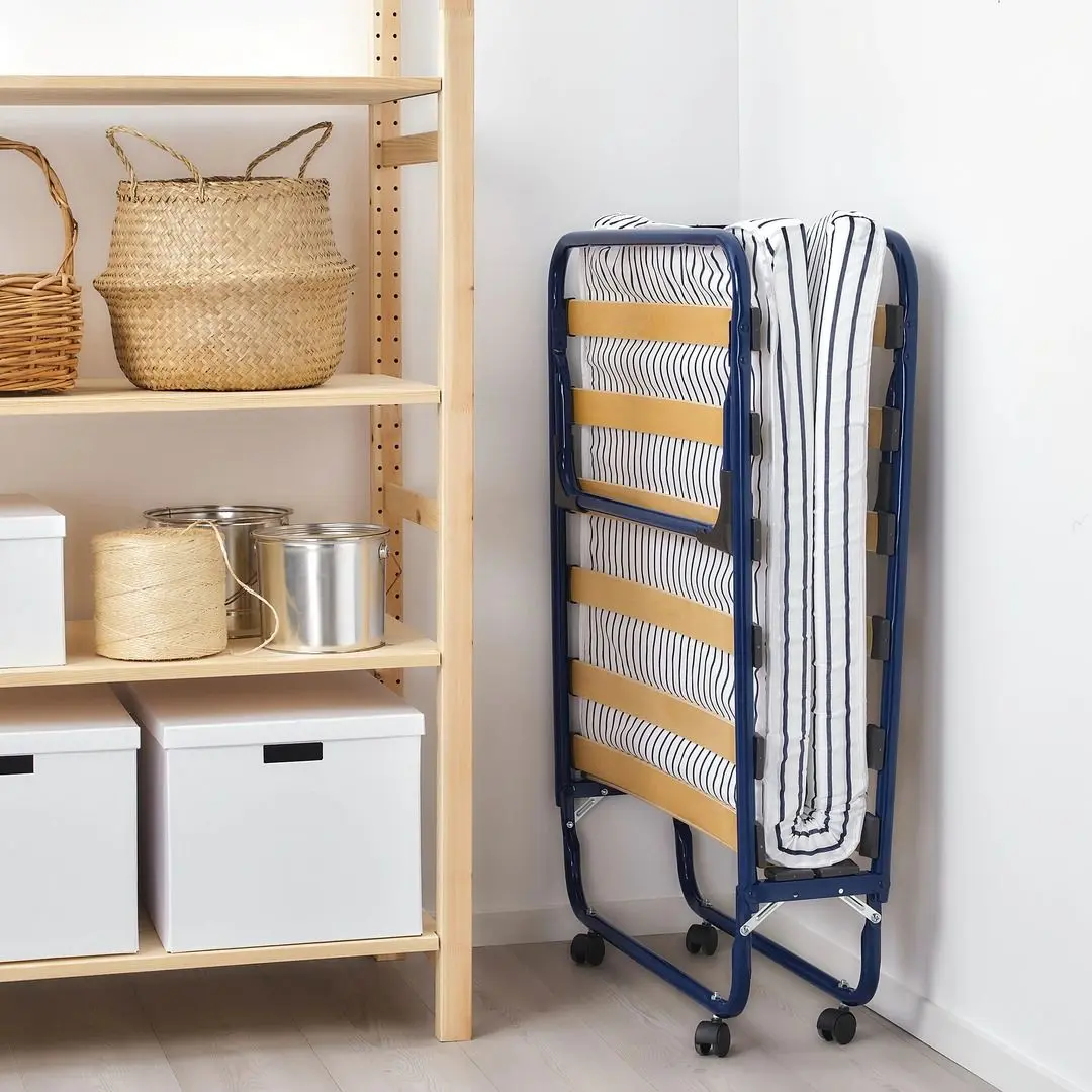 Pat pliant Ikea Sandvika 80x190 cm (Alb.Albastru) - 3