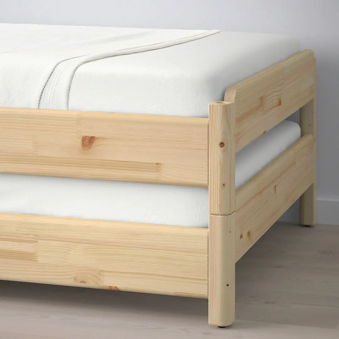 Штабелируемая кровать Ikea Utaker 2 матраса 80x200 (Сосна/Ваннарейд/Экстра Жесткая)