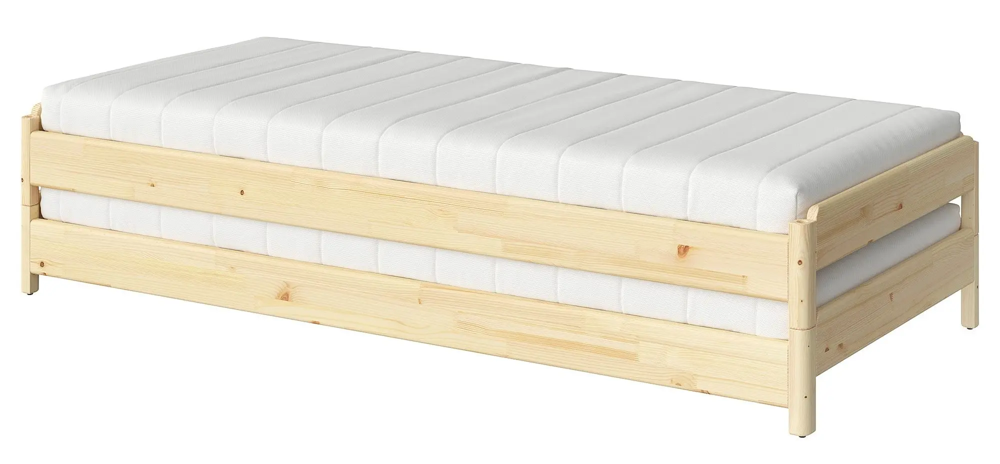 Штабелируемая кровать Ikea Utaker Afjall 2 матраса 80x200 (Сосна/Средняя Жесткость)