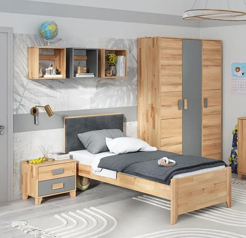 Кровать Klen Rainbow 90x200 (Natural/Dark Grey) - 2