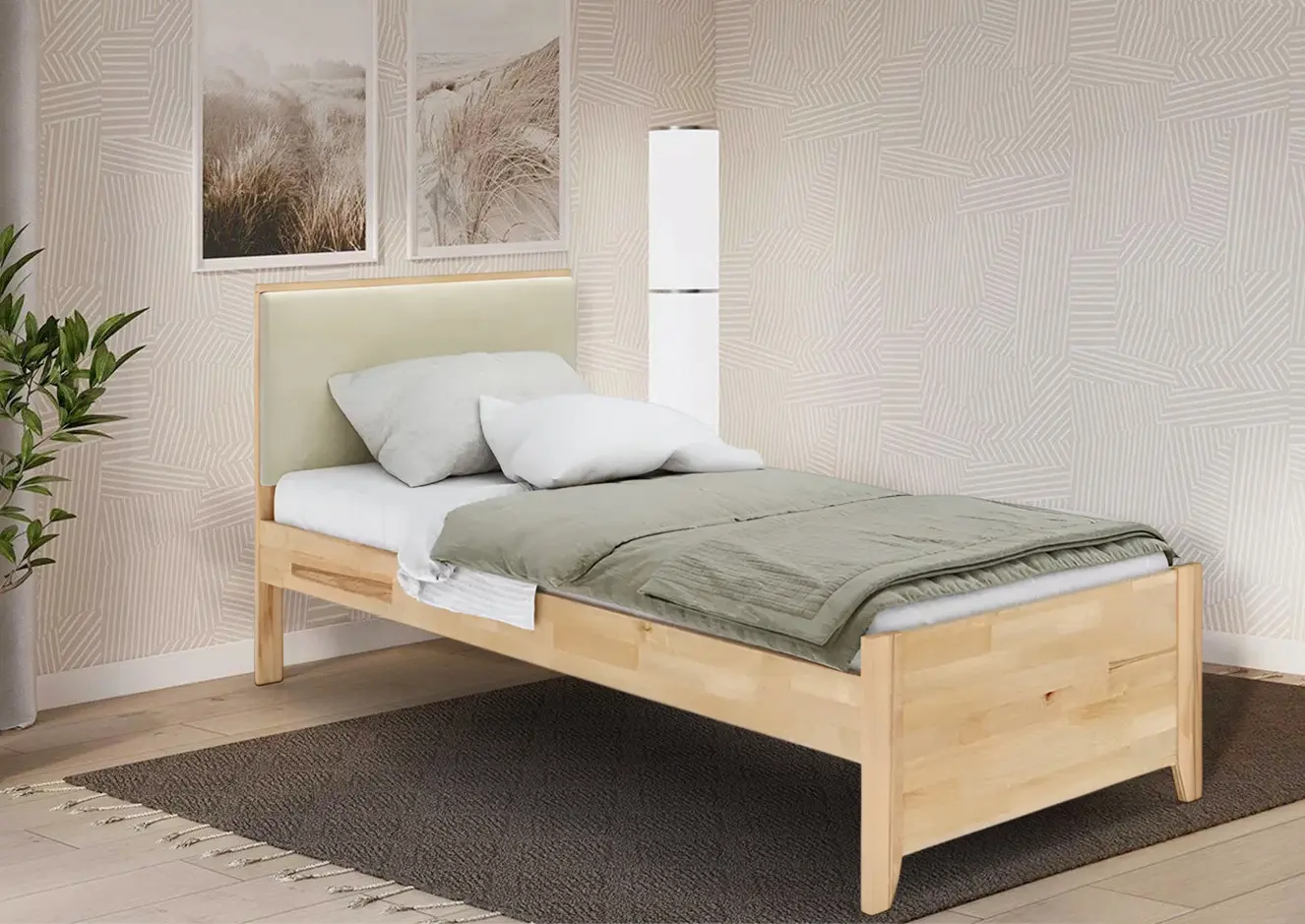 Кровать Klen Rainbow 90x200 (Natural/Ivory)