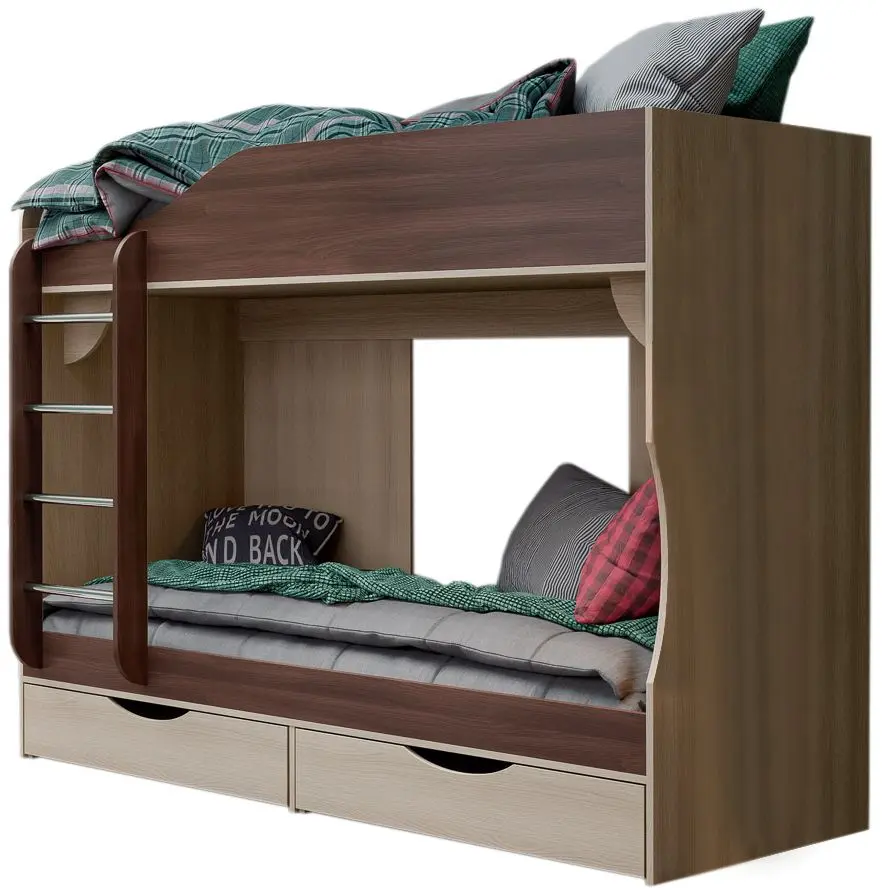 Двухъярусная кровать КМК 0741.23 Атланта 3 80x200 (Ясень Шимо Светлый/Ясень Шимо Темный)