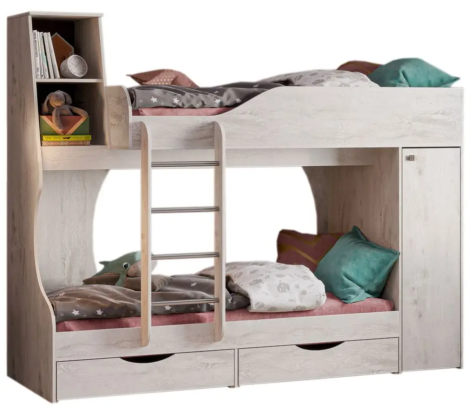 Двухъярусная кровать КМК 0741.24 Атланта 5 80x200 (Бетон Пайн Светлый)
