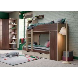 Двухъярусная кровать КМК 0741.24 Атланта 5 80x200 (Ясень Шимо Светлый/Ясень Шимо Темный) Thumb