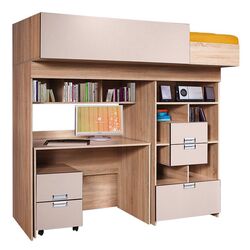 Кровать двухъярусная КМК 0526.1 Бамбино 1-1 90x195 (Дуб Сонома/Капучино)