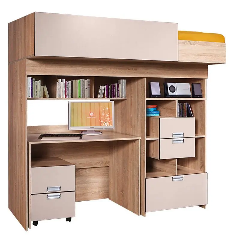 Кровать двухъярусная КМК 0526.1 Бамбино 1-1 90x195 (Дуб Сонома/Капучино)