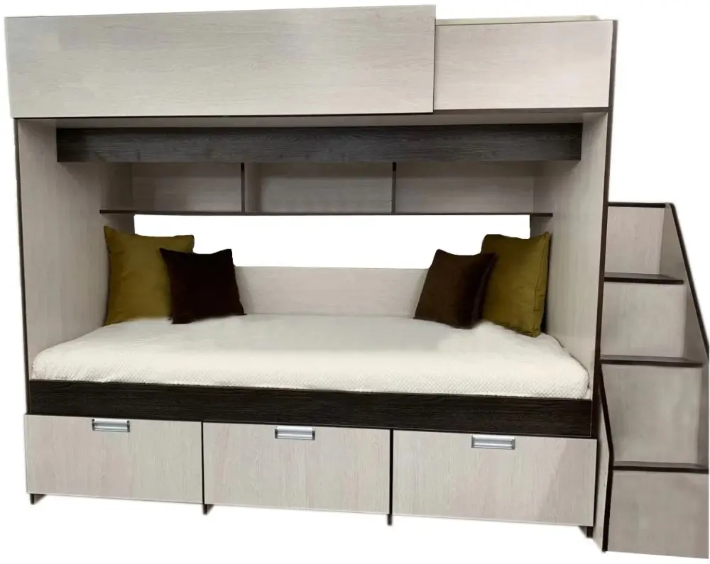 Кровать двухъярусная КМК 0527 Бамбино 3-1 90x195 (Дуб Атланта/Дуб Кентенбери)