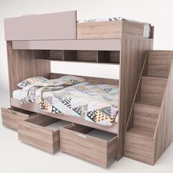 Кровать двухъярусная КМК 0527 Бамбино 3-1 90x195 (Дуб Сонома/Капучино) Thumb