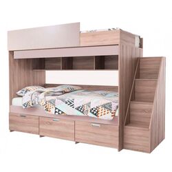 Кровать двухъярусная КМК 0527 Бамбино 3-1 90x195 (Дуб Сонома/Капучино)