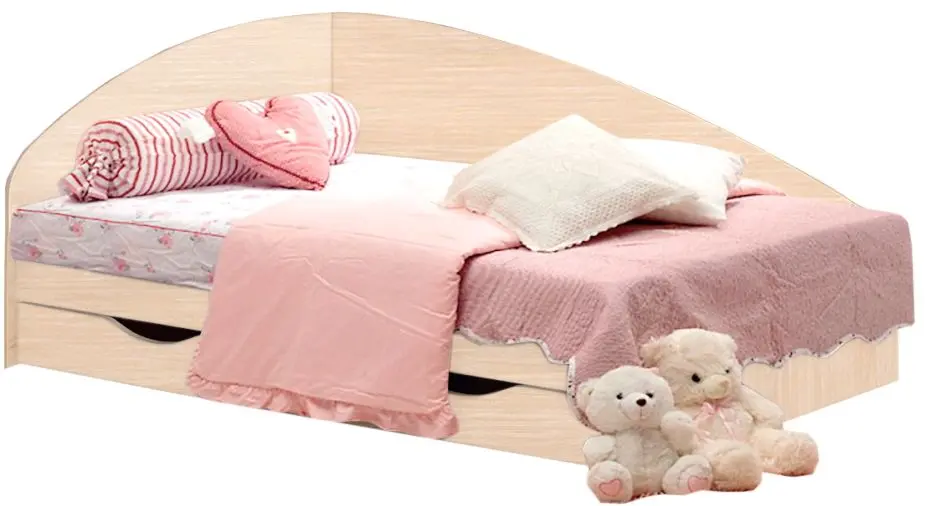 Кровать КМК 0302 Венеция 800 80x195 с ящиками (Дуб Молочный)