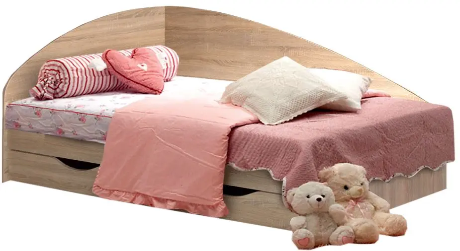 Кровать КМК 0302 Венеция 800 80x195 с ящиками (Дуб Сонома)