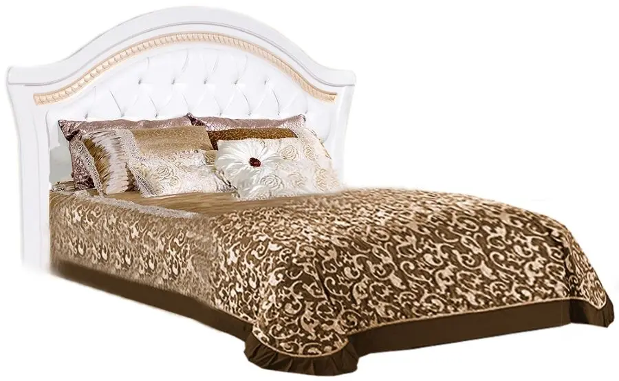 Кровать КМК 0379.2 Графиня 1600 (Белый Металлик/Золото)