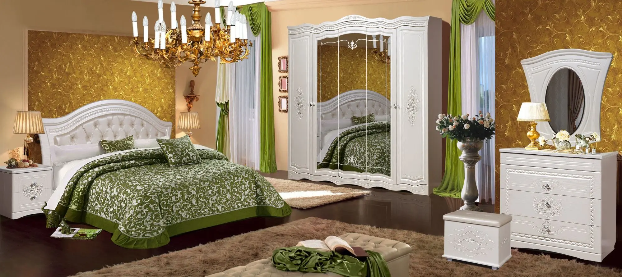 Кровать КМК 0379.2 Графиня 1600 (Венге Светлый/Ясень Жемчужный) - 2