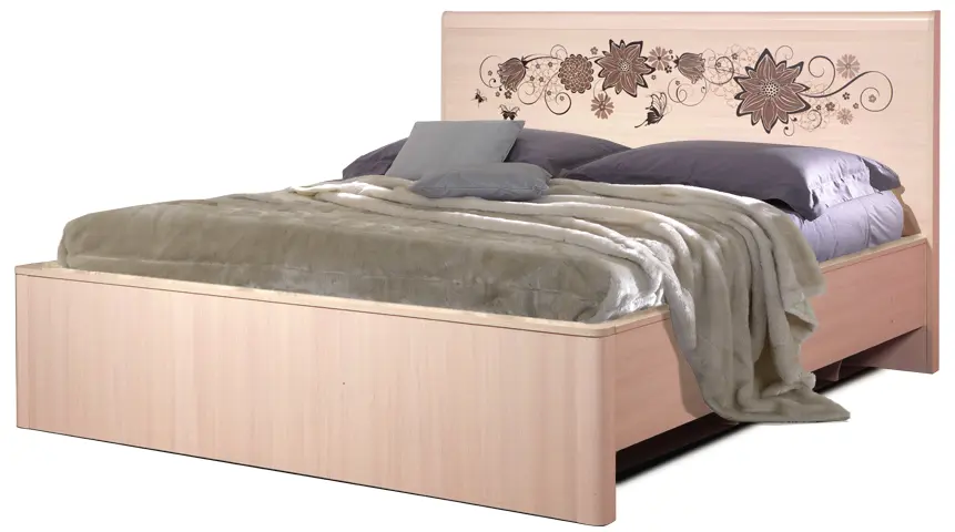 Кровать КМК 0414.2 Венеция 160x200 (Дуб Молочный)