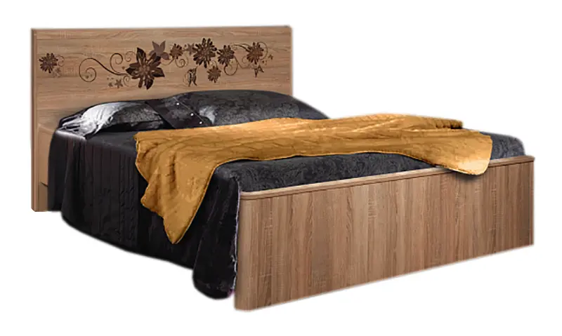 Кровать КМК 0414.2 Венеция 160x200 (Дуб Сонома)