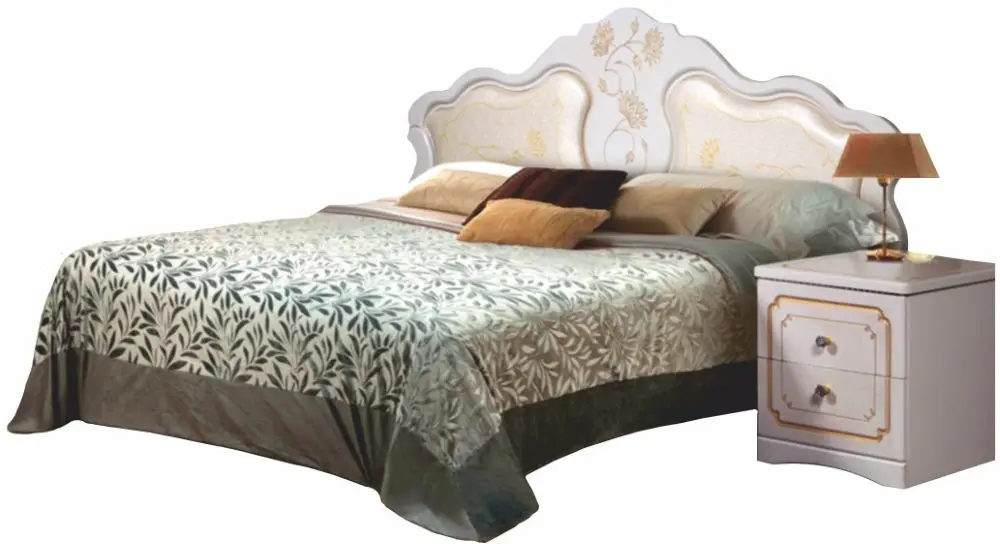 Кровать КМК 0434.6-01 Мелани 1 1600 (Белый/Золото)