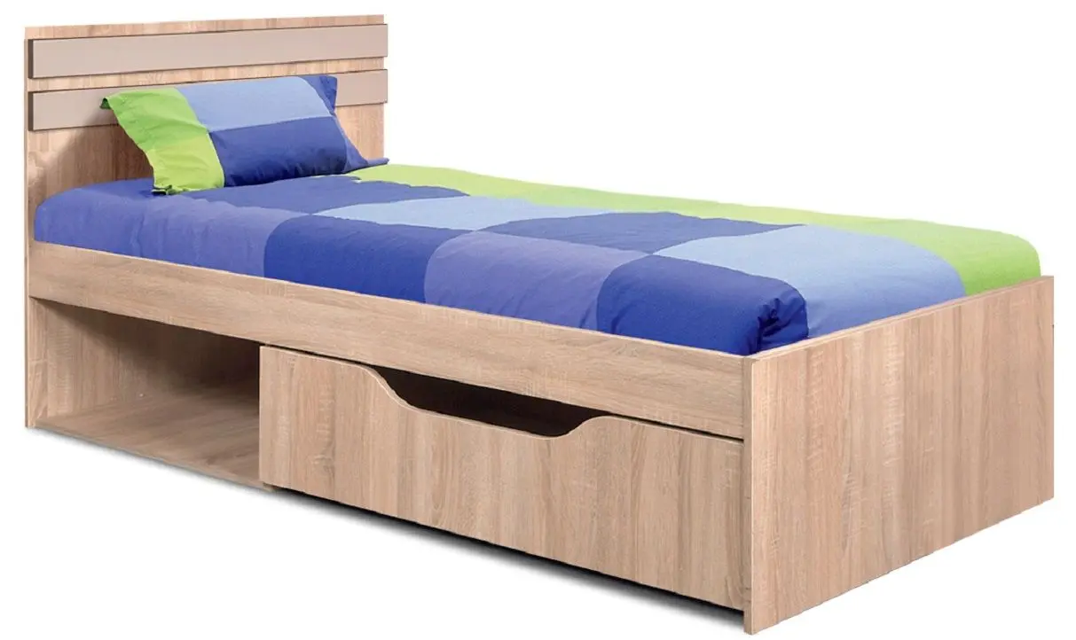 Кровать КМК 0467.18 Лондон 900 (Дуб Сонома/Капучино)