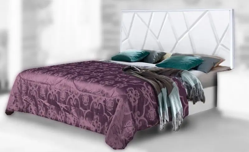 Кровать КМК 0674.2 Кензо 1 1600 (Белый/Белый Глянец)