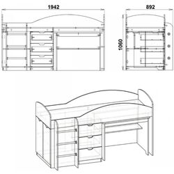 Кровать-чердак Компанит Универсал (Нимфея Альба) Thumb