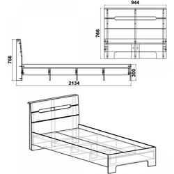 Кровать Компанит Стиль 90 (Нимфея Альба) Thumb