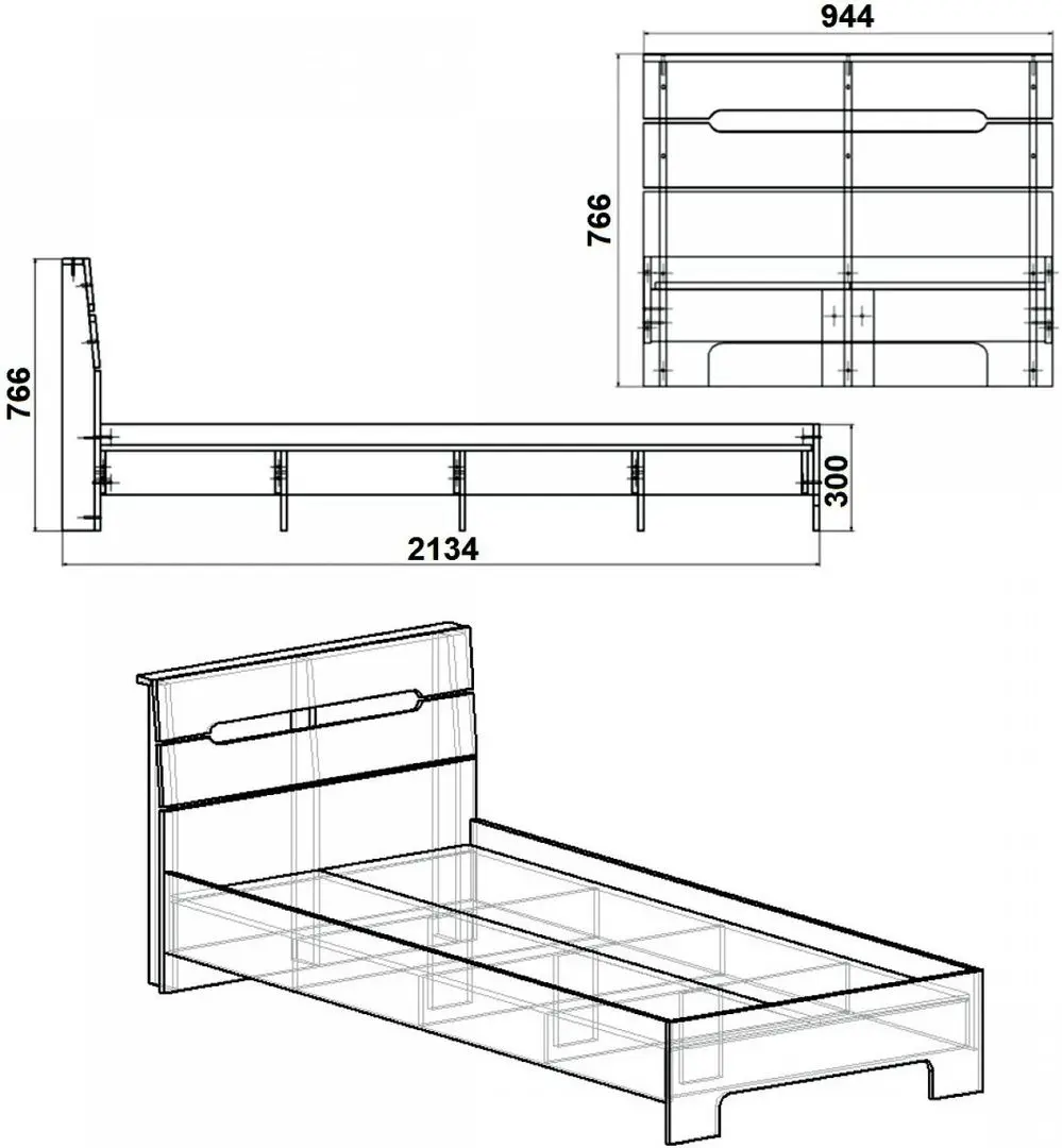 Кровать Компанит Стиль 90 (Нимфея Альба) - 2