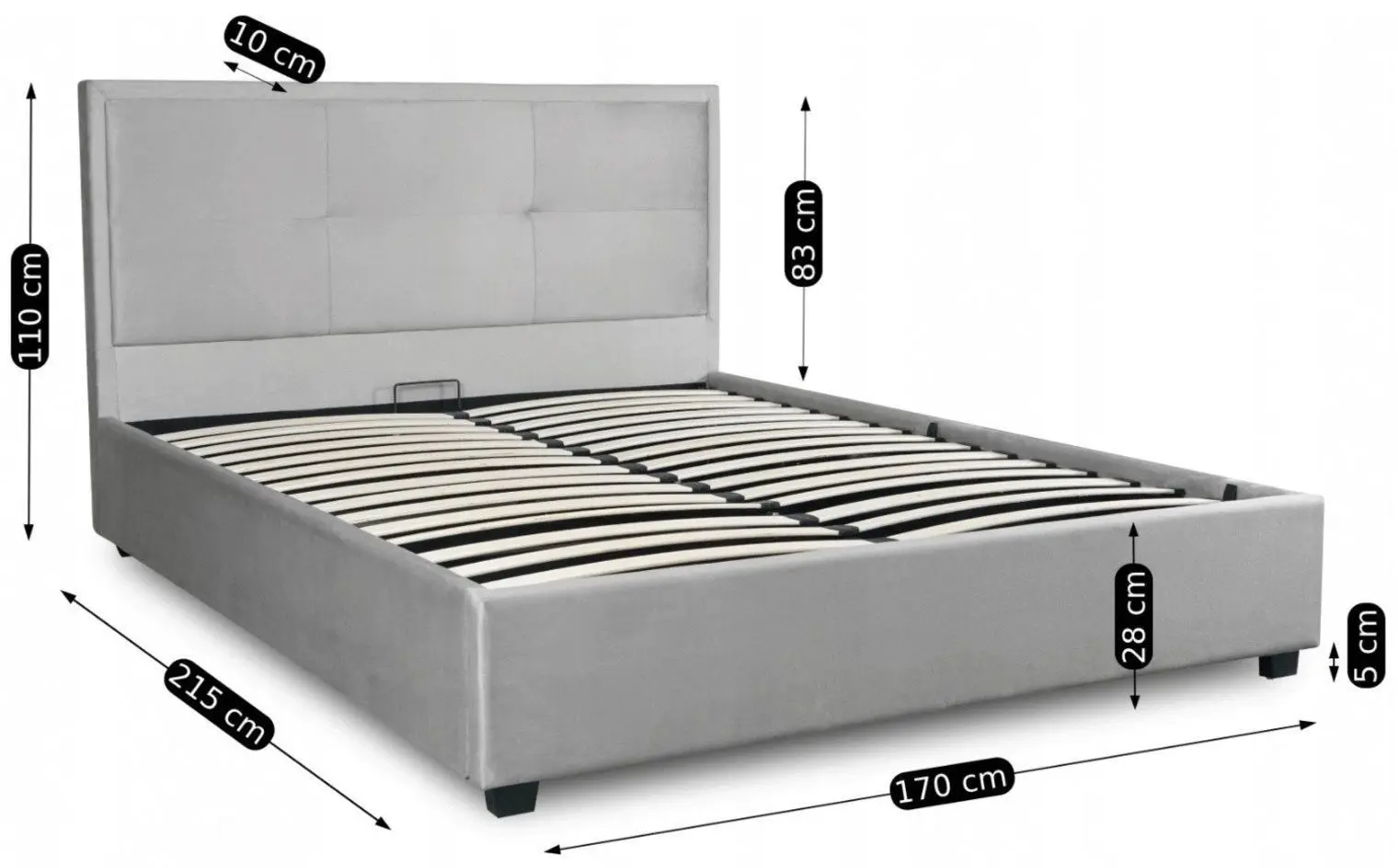 Pat Mebel Elite Andre mecanism de ridicare 160x200 (Light Grey) - 2