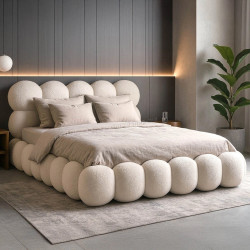 Pat Mebel Elite Ankara 140x200 Boucle cu mecanism de ridicare (Cream)