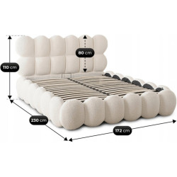 Pat Mebel Elite Ankara 140x200 Boucle cu mecanism de ridicare (Cream) Thumb