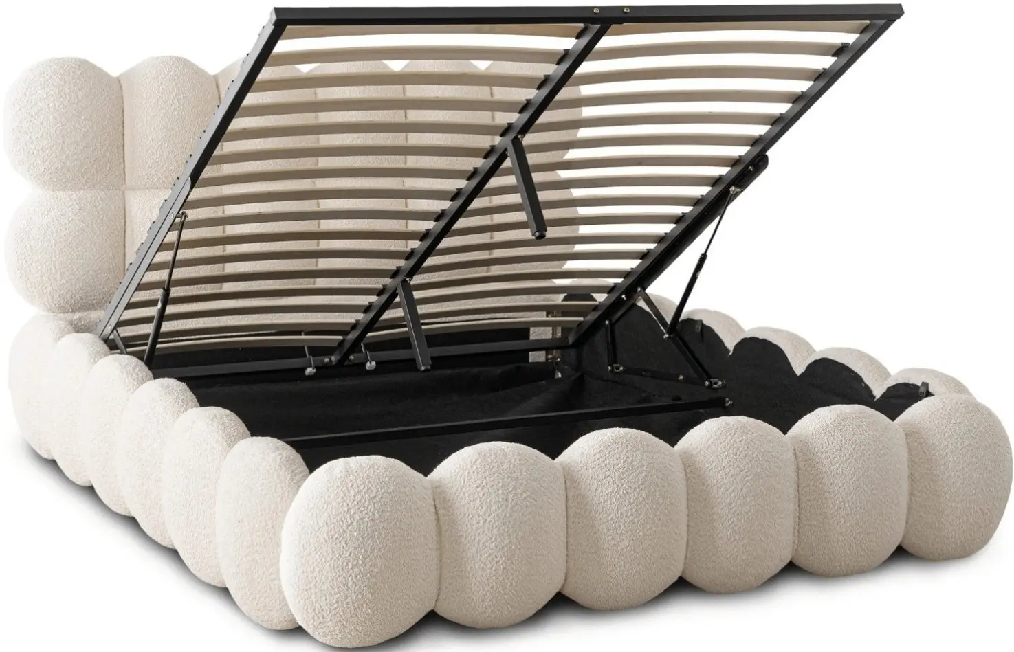 Pat Mebel Elite Ankara 160x200 Boucle cu mecanism de ridicare (Cream) - 3