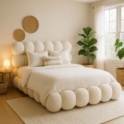 Pat Mebel Elite Ankara 160x200 Boucle cu mecanism de ridicare (Cream)