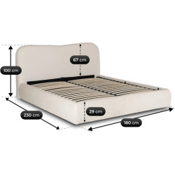 Pat Mebel Elite Bristol mecanism de ridicare 160x200 Boucle (Cream) Thumb
