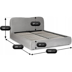 Pat Mebel Elite Bristol mecanism de ridicare 180x200 Velour (Grey) Thumb