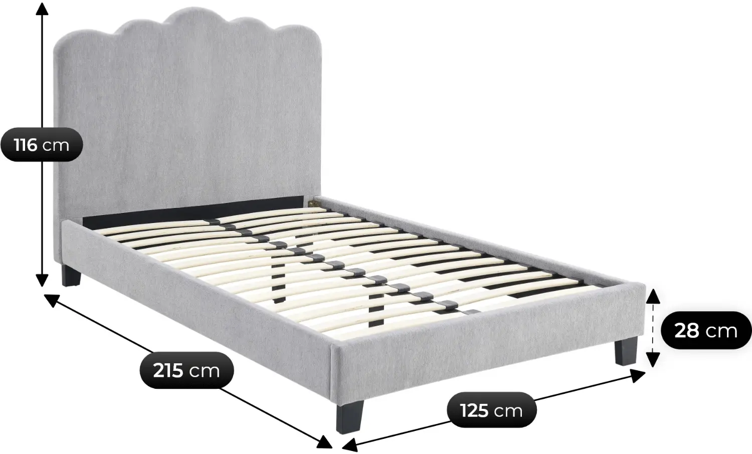 Кровать Mebel Elite Crater 120x200 (Grey) - 3