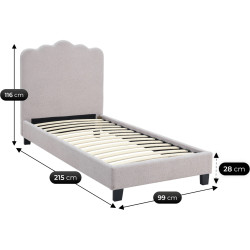 Кровать Mebel Elite Crater 90x200 Boucle (Grey) Thumb