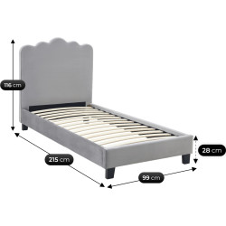 Кровать Mebel Elite Crater 90x200 Velour (Grey) Thumb