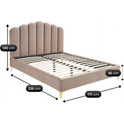 Кровать Mebel Elite Gemini 160x200 Velour (Beige) Thumb