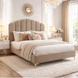 Кровать Mebel Elite Gemini 160x200 Velour (Beige)