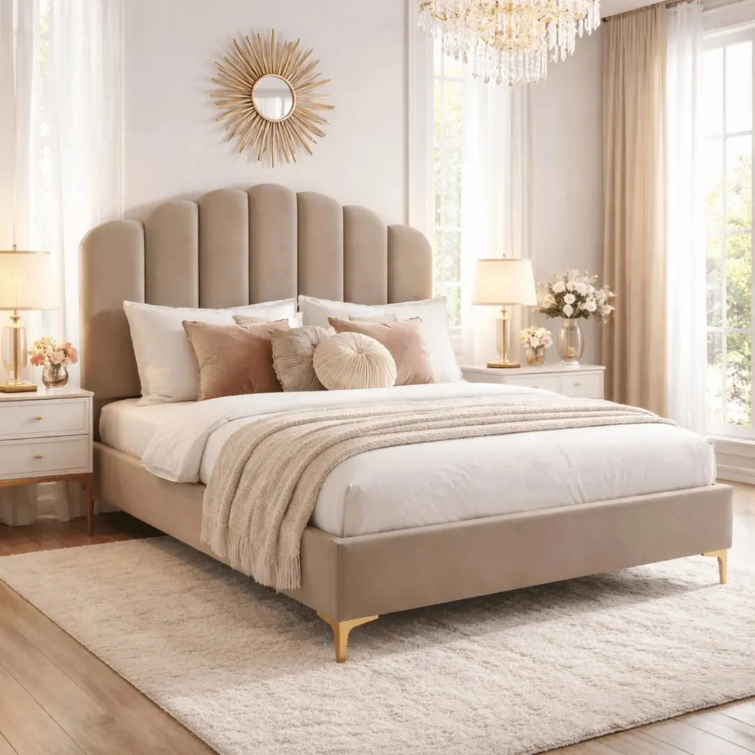 Кровать Mebel Elite Gemini 160x200 Velour (Beige)