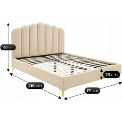 Кровать Mebel Elite Gemini 160x200 Velour (Cream) Thumb