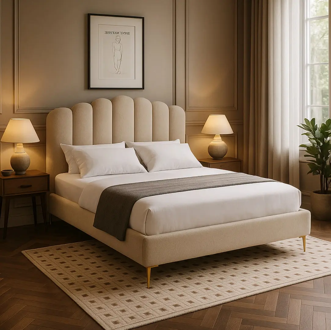 Кровать Mebel Elite Gemini 160x200 Velour (Cream)