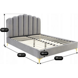 Кровать Mebel Elite Gemini 160x200 Velour (Grey) Thumb