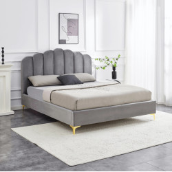 Кровать Mebel Elite Gemini 160x200 Velour (Grey)