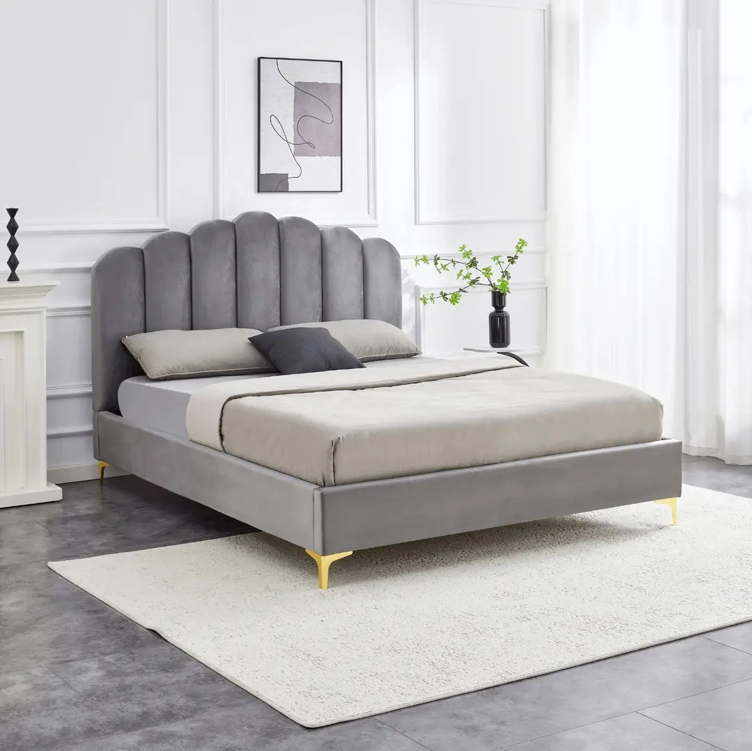 Кровать Mebel Elite Gemini 160x200 Velour (Grey)